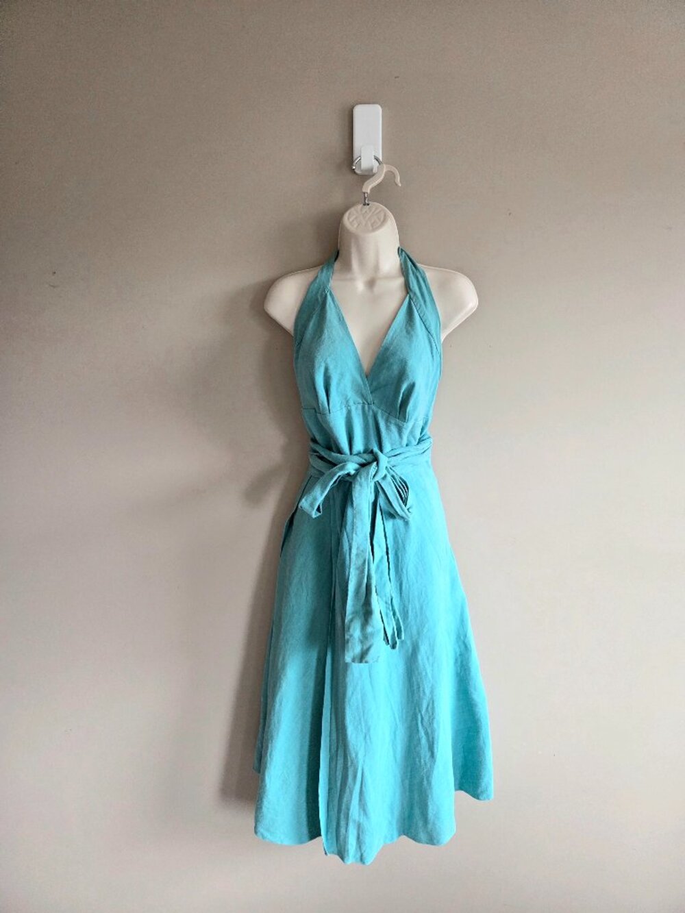 Fafa Oliveira 100% Line Green Summer Wrap Dress